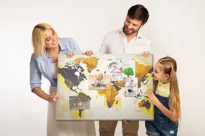 Memobord van kurk Wereldkaart abstractie