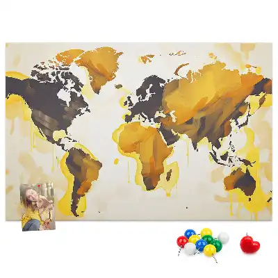 Memobord van kurk Wereldkaart abstractie