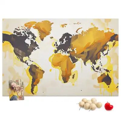 Memobord van kurk Wereldkaart abstractie