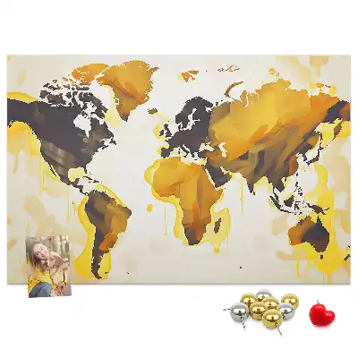 Memobord van kurk Wereldkaart abstractie