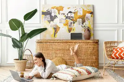 Memobord van kurk Wereldkaart abstractie
