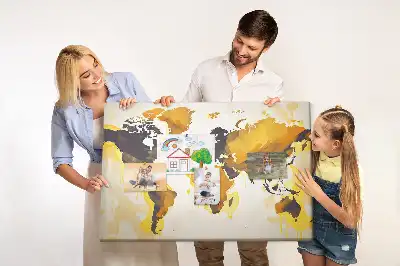Memobord van kurk Wereldkaart abstractie