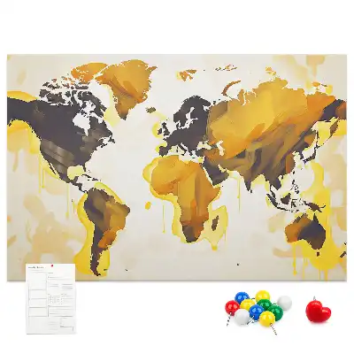 Memobord van kurk Wereldkaart abstractie
