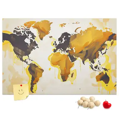 Memobord van kurk Wereldkaart abstractie