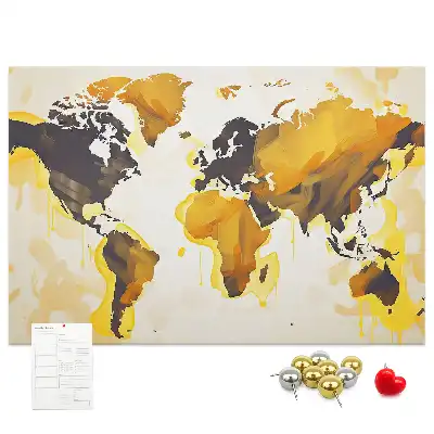 Memobord van kurk Wereldkaart abstractie