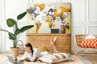 Memobord van kurk Wereldkaart abstractie