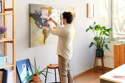 Memobord van kurk Wereldkaart abstractie