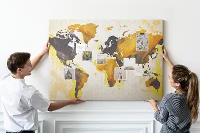 Memobord van kurk Wereldkaart abstractie