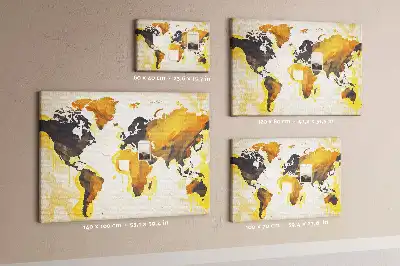 Memobord van kurk Wereldkaart abstractie