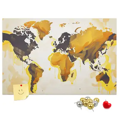 Memobord van kurk Wereldkaart abstractie
