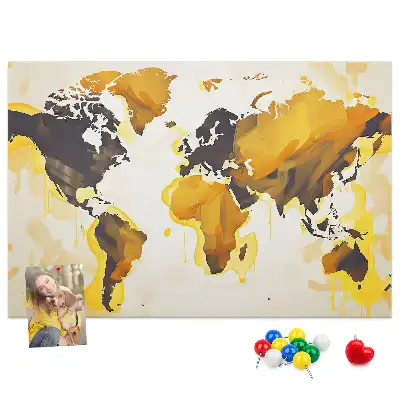 Memobord van kurk Wereldkaart abstractie