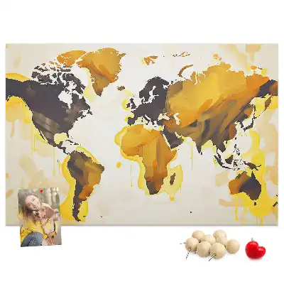 Memobord van kurk Wereldkaart abstractie