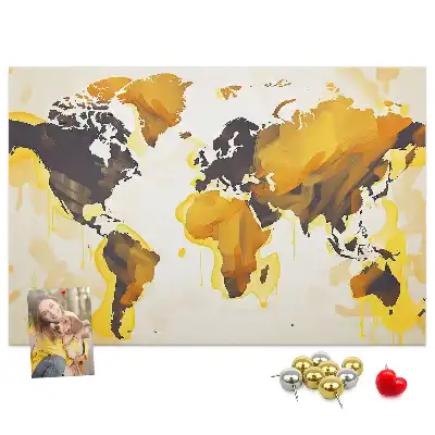 Memobord van kurk Wereldkaart abstractie