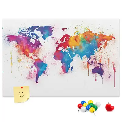 Kurken prikbord met wereldkaart
