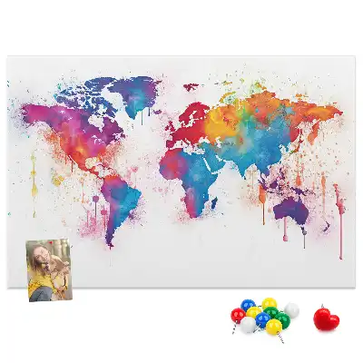 Kurk prikbord Geografische continentenkaart