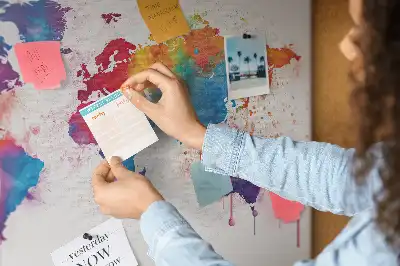 Kurk prikbord Geografische continentenkaart