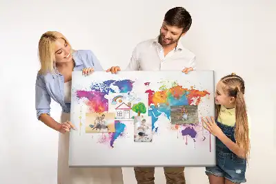Kurk prikbord Geografische continentenkaart