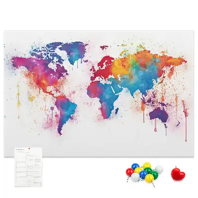 Kurk prikbord Geografische continentenkaart