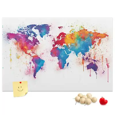 Kurk prikbord Geografische continentenkaart