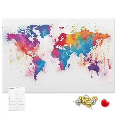 Kurk prikbord Geografische continentenkaart