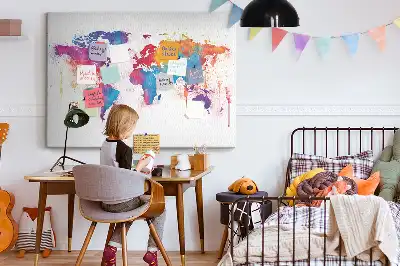 Kurk prikbord Geografische continentenkaart