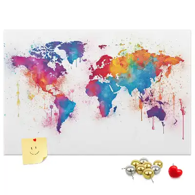 Kurk prikbord Geografische continentenkaart