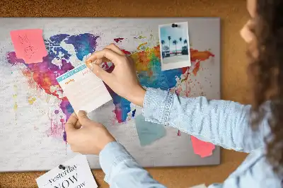 Kurk prikbord Geografische continentenkaart