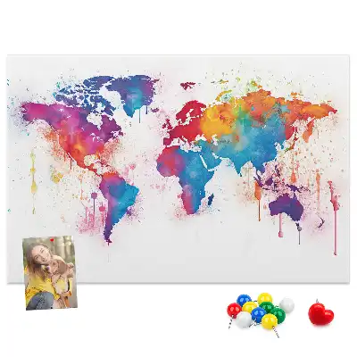 Kurk prikbord Geografische continentenkaart