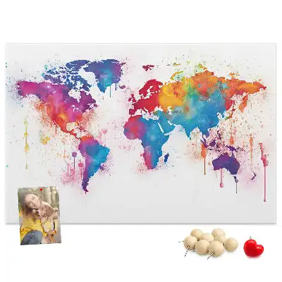 Kurk prikbord Geografische continentenkaart