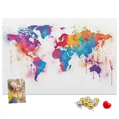 Kurk prikbord Geografische continentenkaart