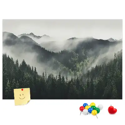 Kurk memobord met boslandschap