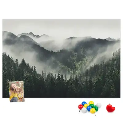Memobord van kurk Bos landschap