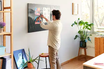 Memobord van kurk Bos landschap