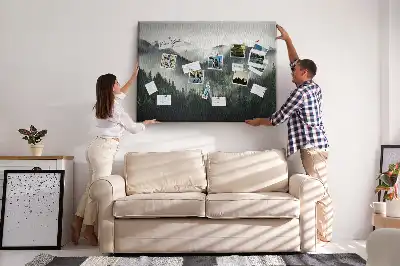Memobord van kurk Bos landschap