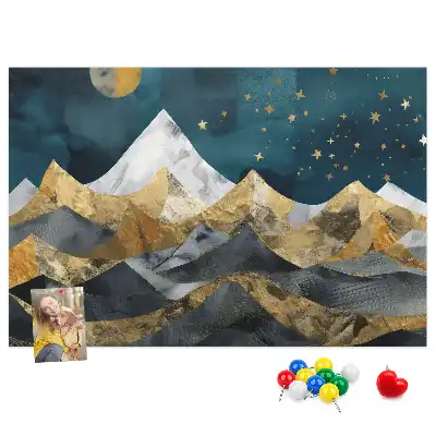 Memobord van kurk Bergen 's nachts
