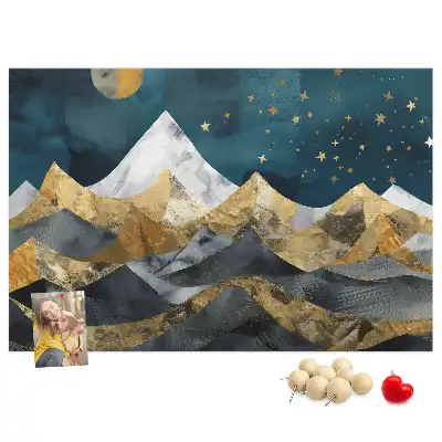 Memobord van kurk Bergen 's nachts