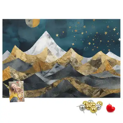 Memobord van kurk Bergen 's nachts
