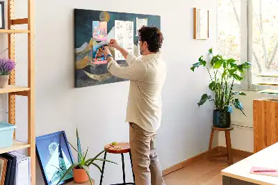 Memobord van kurk Bergen 's nachts
