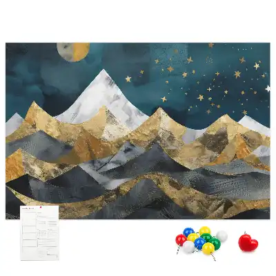 Memobord van kurk Bergen 's nachts
