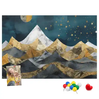 Memobord van kurk Bergen 's nachts