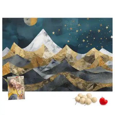 Memobord van kurk Bergen 's nachts