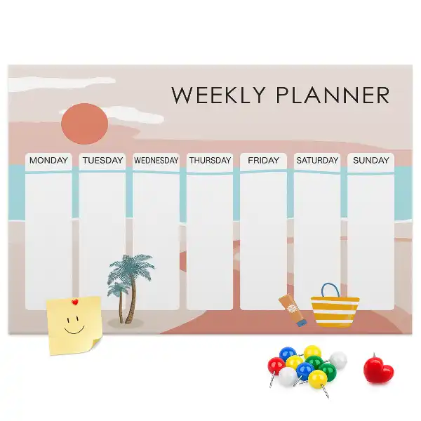 Memobord van kurk Zevendaagse organizer werk