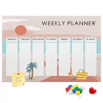 Kurk memobord als zevendaagse werkorganizer