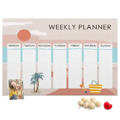 Memobord van kurk Zevendaagse organizer werk