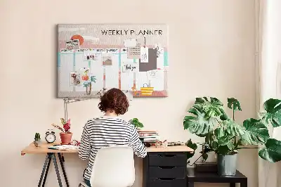 Memobord van kurk Zevendaagse organizer werk