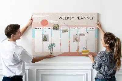 Memobord van kurk Zevendaagse organizer werk
