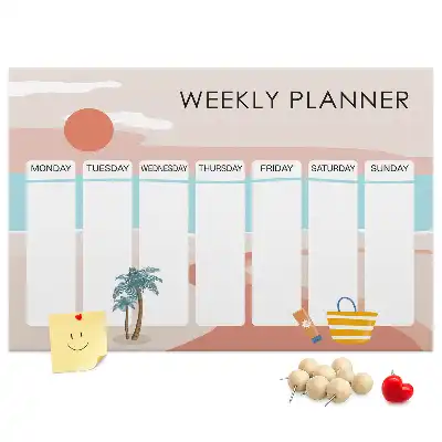 Memobord van kurk Zevendaagse organizer werk