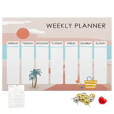 Memobord van kurk Zevendaagse organizer werk