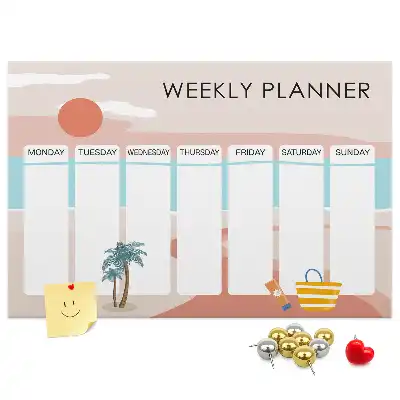 Memobord van kurk Zevendaagse organizer werk