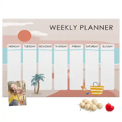 Memobord van kurk Zevendaagse organizer werk